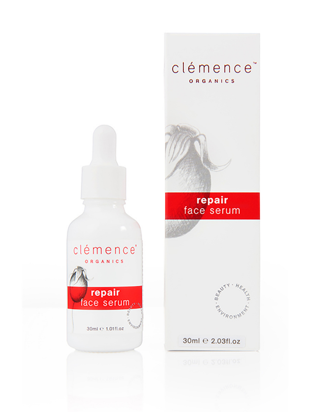 clemence organics sérum réparateur visage