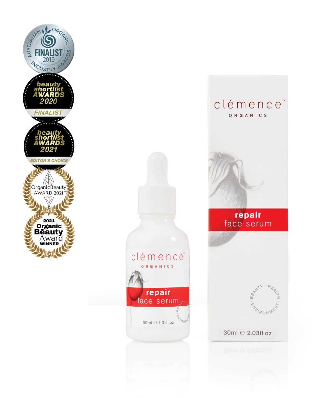 clemence organics sérum réparateur visage